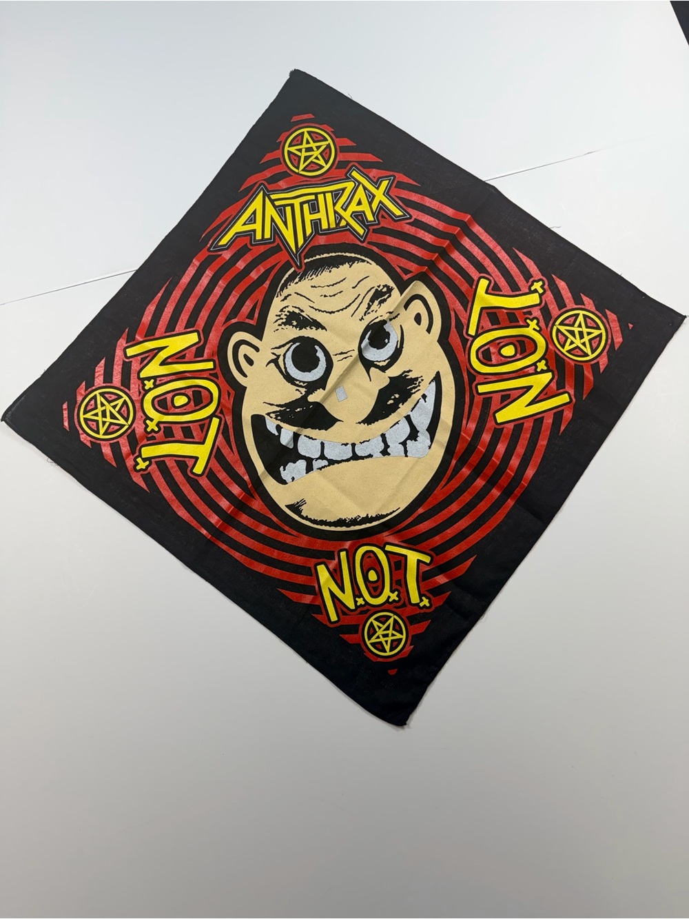Black & Red Bandana with Graphic Face Print